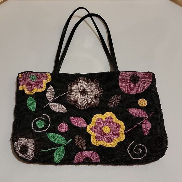 Anthropologie Anthro Beaded Shoulder Big Clutch Handbag ~ Beautiful & Heavy 13\